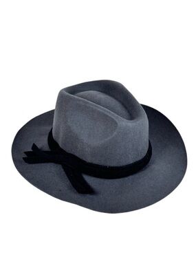 NWT Magid Wool Felt Wide Brim Fedora Hat Gray Western Cowgirl Rodeo Boho Panama